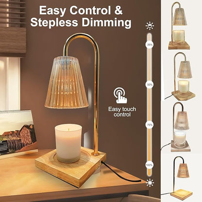 Candle Warmer Lamp Dimmable Wax Melt Warming Lamp with Timer Scented Wax Candle in Jar During Bathing & Yoga & Meditation with 2 Bulbs Home Decor Gift for Female (Dress)