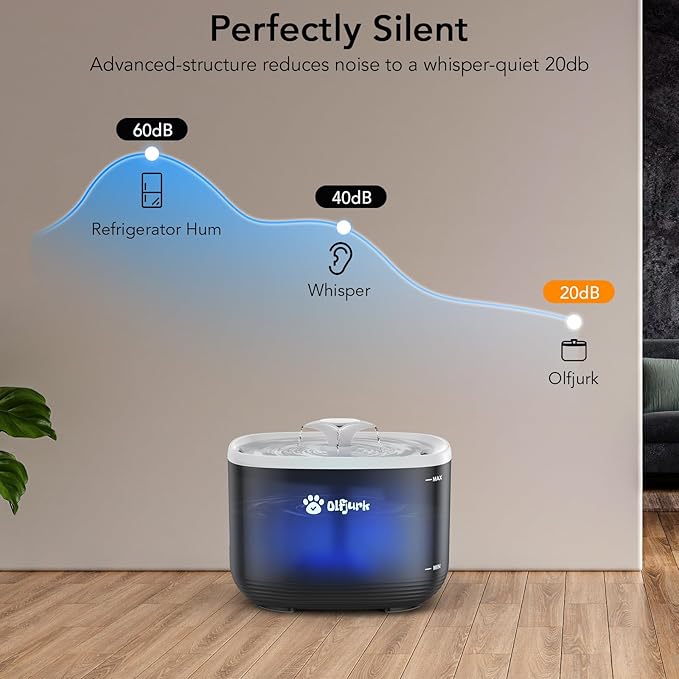 101.4oz/3L Automatic Pet Fountain Cat Water Fountain Dog Water Dispenser with Replacement Filters for Cats, Dogs, Multiple Pets