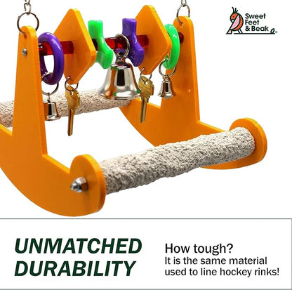 Sweet Feet & Beak Tweeter Totter Rocker - Perfect Cage Toy Stimulates Visual and Physical Activity - Safe, Non-Toxic, Cage Accessories for Birds