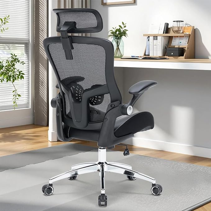 Big and Tall Office Chair, 400lbs Heavy Duty Ergonomic Desk Chair with Soft 3D Modeling Foam Cushion Home Office Desk Chairs with Adjustable Headrest Seat Height Executive Computer Task Chair