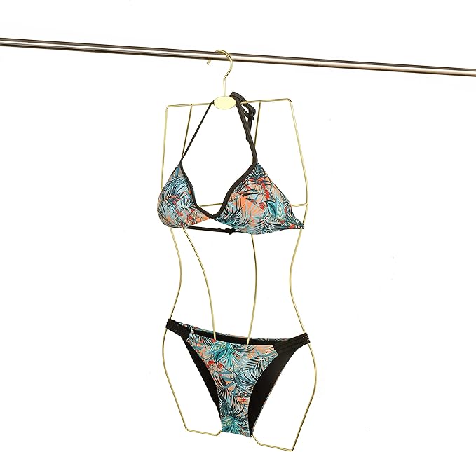 Gold Full Body Shape Metal Wire Swimwear Swimsuit Display Hangers for Dress，Bikini，Lingerie Hangers(10 Pack ，Gold)