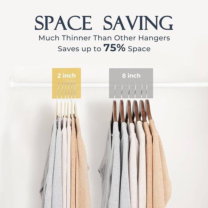 HOUSE DAY Black Velvet Hangers 40 Pack, Non Slip Clothes Felt Hanger Heavy Duty for Coat, Premium Slim Space Saving Suit Hangers for Closet Organizer, 360° Rotating Silver Hook