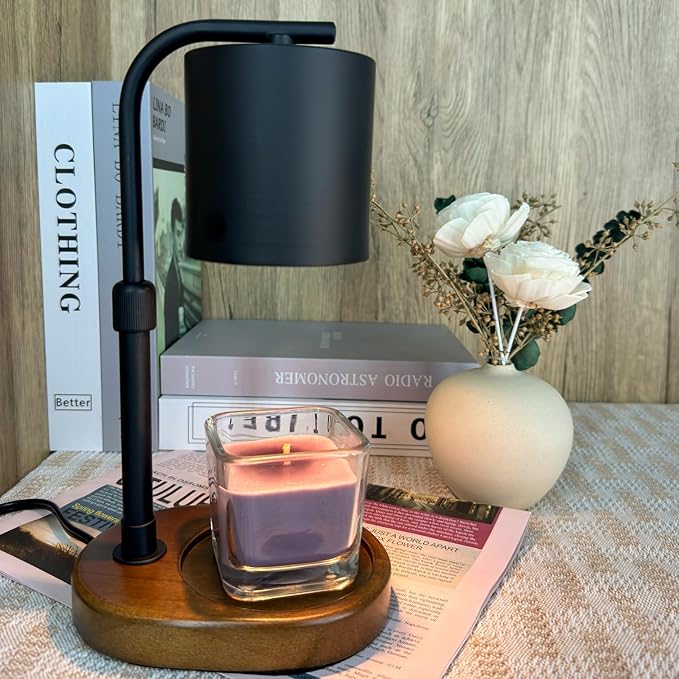 Candle Warmer Lamp Timer for Women Mom, House Warming Gifts New Home Decor, Modern Farmhouse Decor, Candle Warmer for All Jar Candles with 2 Bulb Black
