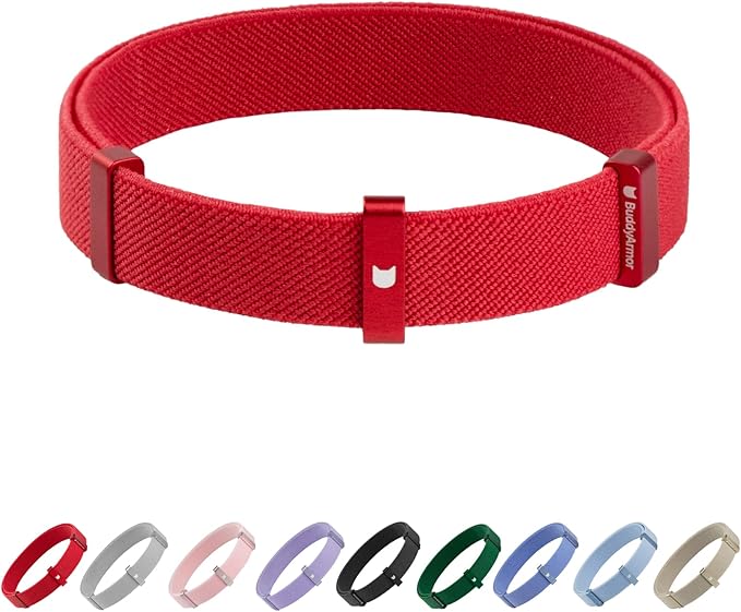 Safety Cat Collar - U.S. IDA Gold Awarding Design, Elastic Quick Release, Non Breakaway - Lightweight for Kitten, Neck Fit 7.8'-15.7' for All Small Large Cat,M(Vivid Red)