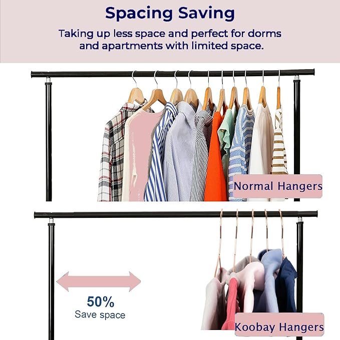 Rose Gold Adult Metal Wire Clothes Hangers, 16.5" Metal Hangers for Clothes Strong Hangers, 60 Pack Space Saving for Coat Suit Bridal Boutique Dress Closet Dorm Clothing Rack