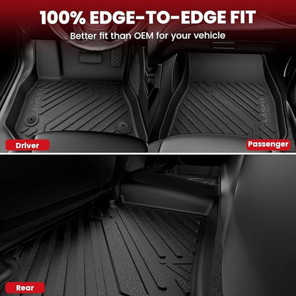 LASFIT Floor Mats Custom Fit for Toyota Corolla Hatchback 2019-2026, All-Weather Protection TPE 1st & 2nd Row Car Liners for Toyota Corolla Hatchback Accsessories, Black, Easy to Clean
