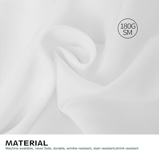 Surmente White Rectangle Tablecloth 90 x 156-inch Rectangular Polyester Table Cloth for Weddings, Banquets, or Restaurants