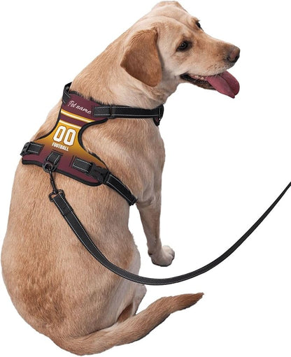 Custom Dog Harness with Reflective Stripes Personalized Name and Number Dog Vest Harness with Pet Traction Rope for Small Medium Large Dog
