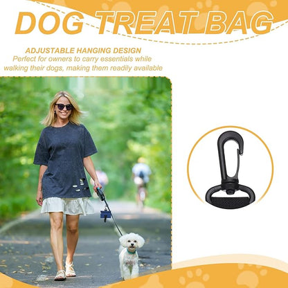 Dog Poop Bag Holder, Pet Waste Bag Dispenser Dog Treat Pouch with Clip Oxford Cloth Portable Reusable Easy Cleanup(2Pcs, Navy Blue/Gray), Intended for Outdoor/Travel/Walking