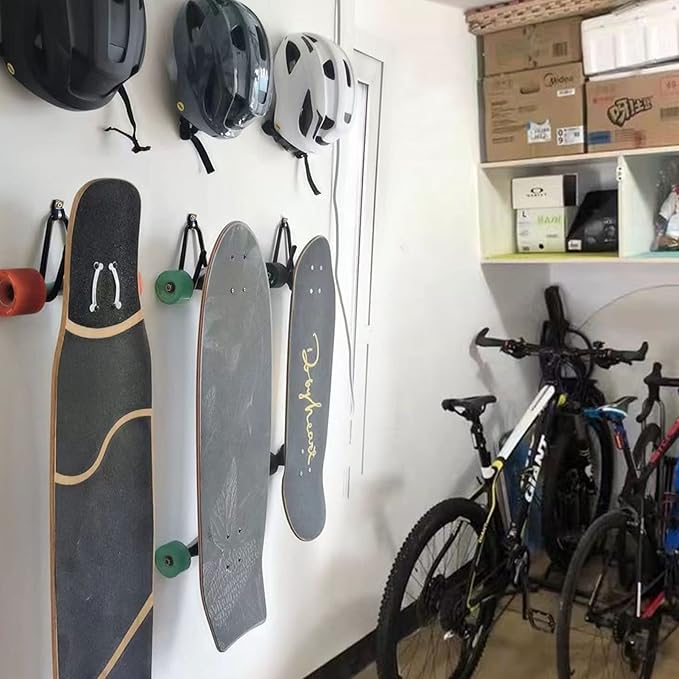 Upgraded Skateboard Wall Mount Skateboard Hanger, Skateboard and Longboard Wall Rack, Skate Board Holders-Lengthen