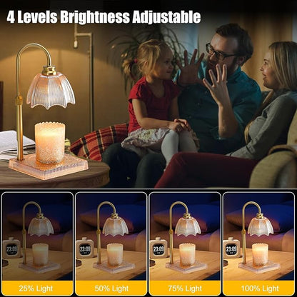 Candle Warmer Lamp with Timer - Electric Wax Melt Warmer with Adjustable Height and Dimmer for Scented Candle Wax, Homer Décor and House Warming Birthday Gifts for Women Mom