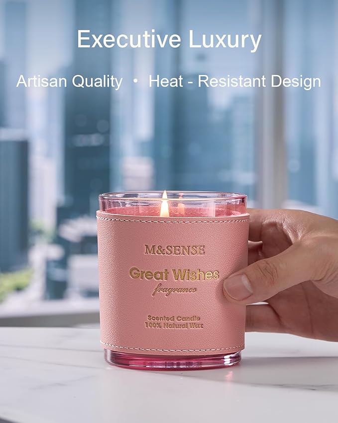 M&SENSE Floral Citrus Scented Candles, Vegan Soy Wax, No Toxin 10oz Long Lasting 42-Hour Burn Time Relaxing, Date Night, Aromatherapy Fall Winter Candles for Home, Thanksgiving Christmas Gifts