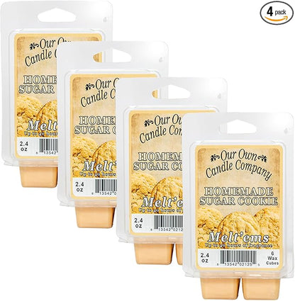 Our Own Candle Company Premium Wax Melt, Homemade Sugar Cookie Scent, 6 Cubes, 2.4 oz (4 Pack)