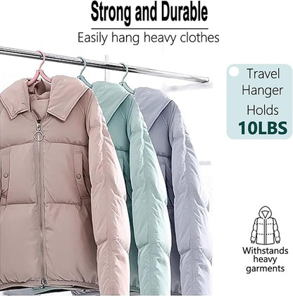 Travel Hangers, Foldable Hangers, Folding for Travtravel Hangerscruise Essentials, Folding Clothes Hanger, Travel Must Haves for Flying, Camping, Hotel, RV, Road Trip, 10 Pcs (Black)