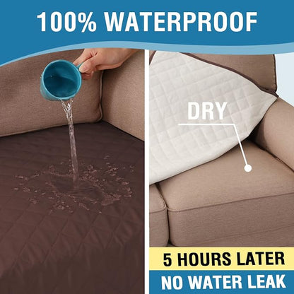 H.VERSAILTEX Couch Cover for Dogs Washable 100% Waterproof Sofa Cushion Cover Dog Bed Cover Non-Slip Pet Blanket for Sofa Cushion Protector, 35" x 74", Brown