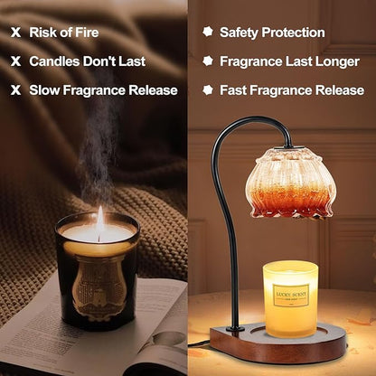 Candle Warmer Lamp with Timer, Electric Dimmable Candle Warmer Melter, Small & Large Jar Fragrance Candle Holders for Home Decoration Gift for Women, Coffee
