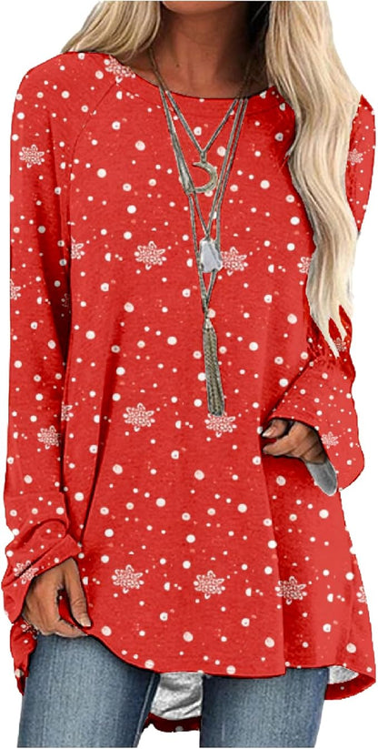 MARSVOVO Women Novelty Graphic Plus Size Sweater Crewneck Long Sleeve Cute Printed Loose Fit Casual Fall Sweaters Top