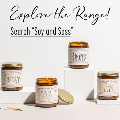 Soy and Sass 'Our Friendship is like this Candle' - Mediterranean Fig, Red Currant, Amber, Sandalwood Jar Candle