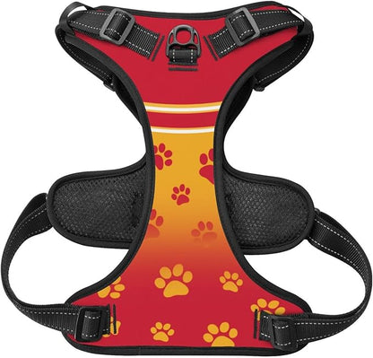 Custom Football Style Dog Harness with Reflective Stripes Personalized Name and Number Dog Vest Harness with Pet Traction Rope for Small Medium Large Dog