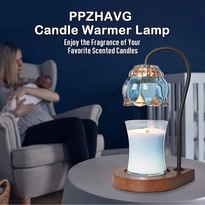 Candle Warmer Lamp Christmas Gifts - Birthday Gifts for Women Mom, Compatible with All Jar Candles, Wax Melt for Candle Home Decor, Modern Farmhouse Decor, Candle Warmer Timer SkyBlue