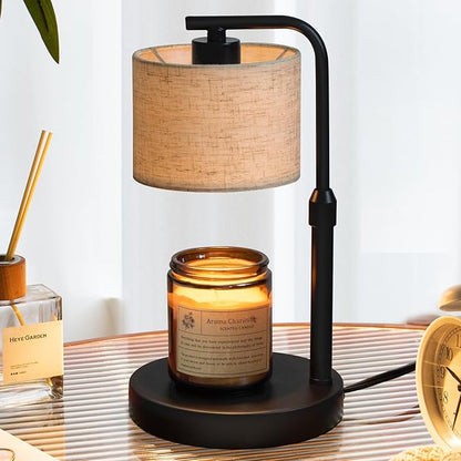 Candle Warmer Lamp with Timer, Dimmable Candle Wax Warmer with 2 Light Bulbs, Height Adjustable Electric Candle Light Scented Candles, Home Room Decor, Gifts for Women Mom