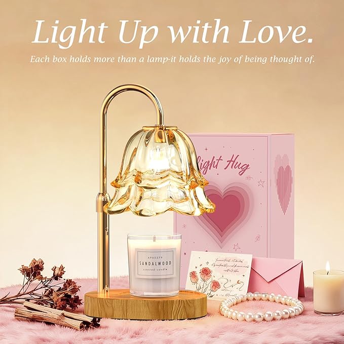 Candle Warmer Lamp Birthday Gifts for Women, Adjustable Height Candles Lamp with Timer New Home Essentials, Teen Girl Room Essentials and Decor for Friends