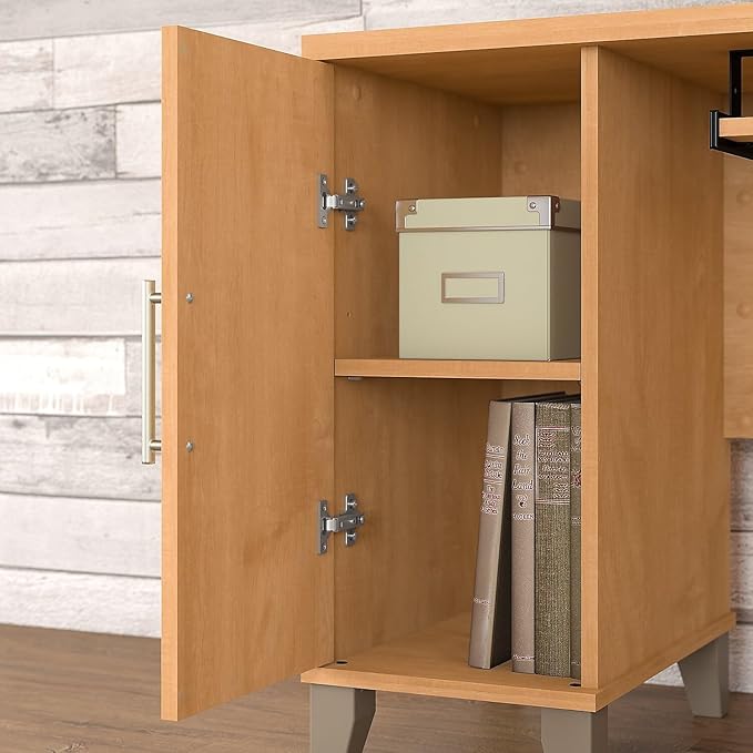 Bush Furniture File Drawer Accommodates Letter-Size documents While Box Drawer Stores Office Supplies and Utensils