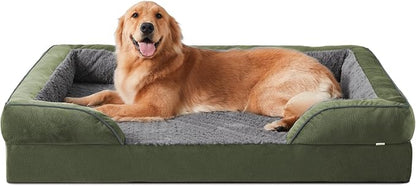 Orthopedic Dog Beds Large Sized, XL Egg-Crate Foam Dog Couch with Washable Removable Cover, Waterproof Lining and Nonskid Bottom