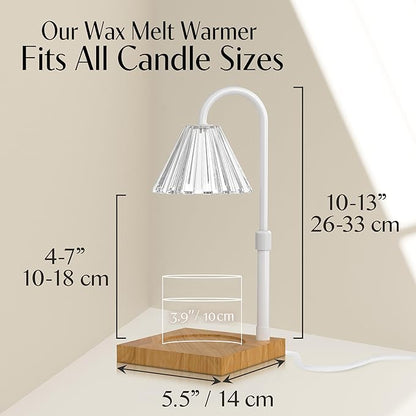 Candle Warmer Lamp with Timer and Dimmer & Includes 2 Bulbs, Electric Wax Candle Lamp Warmer for Jar Candles, Home Decor Aesthetic, and House Warming Gifts - White Glass