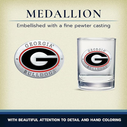 Heritage Pewter Georgia Double Old Fashion | Double Rocks Glass 14 OZ for Liquor | Expertly Crafted Pewter Glass