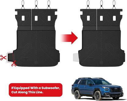 LASFIT Cargo Tray Liner with Backrest Mat for Subaru Outback 2026 Cargo Mat, All Weather TPE Custom Fit Easy Clean Trunk Liner with Seatback Mat for Outback 2026 Trunk Tray, Black