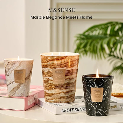 M&SENSE Extra Large Candle 35oz 150H OudWood Scented Candle, 3 Wick Highly Scented Jar Candle, XL Candles Gift for Women and Men