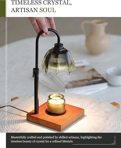 Candle Warmer Lamp with Timer, Dimmer & Adjustable Height, 25MM Wood Base, 2 Bulbs Included – Candle Warmer for Jar Candles, Gift Boxed Aromatherapy Lamp for Sleep, Bedroom, Yoga