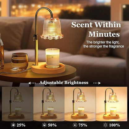 Candle Warmer Lamp with Timer Dimmable, Birthday Gifts for Women Mom, House Warming Gifts New Home Decor, Wax Melt Warmer for Jar Candles with 2 Bulbs
