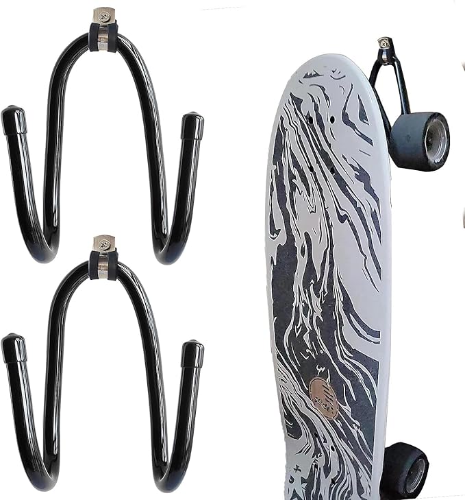 Upgraded Skateboard Wall Mount Skateboard Hanger, Skateboard and Longboard Wall Rack, Skate Board Holders-Lengthen