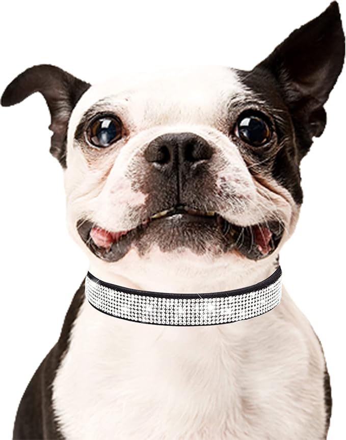 Bling Dog Collar for Small Medium Large Dogs, Rhinestone Dog Collars for Girl and boy Dog, Diamond Puppy Collars, Adjustable Leather Suede SOFE Cat Collar (M(13"-15.4"/33CM-39CM), Rose Red1)