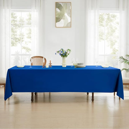 Rectangle Tablecloths 90x132 Inch 6 Pack Royal Blue Tablecloth for 6ft Washable Decorative Linen Polyester Table Cloths for 8ft Dining Table Banquets Buffet Parties and Wedding