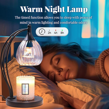 Candle Warmer Lamp with Timer Dimmer - Candle Lamp for Jar Candles - Birthday Gifts for Women Mom Home Decor House Warming Gifts, Lamp with 2 Bulbs