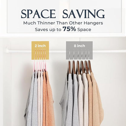 HOUSE DAY Pink Velvet Hangers 360 Pack, Premium Non-Slip Felt Clothes, Sturdy Heavy Duty Coat, Durable Hangers for Suits, Space Saving with No Hanger Mark, 360° Swivel Rotating Rose Gold Hook
