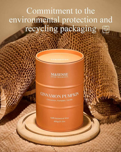 M&SENSE Cinnamon Pumpkin Scented Candles Large,Christmas Soy Candles,21.2oz 120 Hour Slow Burning,Aromatherapy Candle for Stress Relief Meditation Relaxing,Christmas Decor