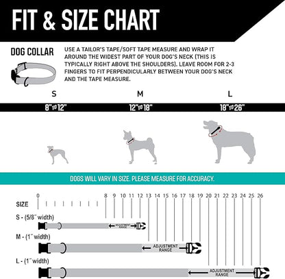 Wolfgang Heavy Duty, Adjustable Dog Collar with Quick Release Nylon Buckle for Walking & Training, GreatEscape Print, Small
