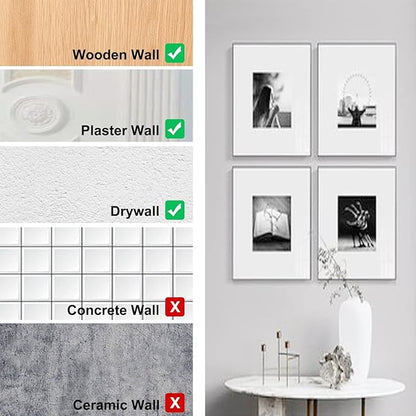 50pcs Picture Hangers with Different Sizes, Heavy Duty 30-100lbs Picture Hanging Hooks with Nails, Wall Hangers,Picture Hooks,Professional Plaster Picture Hanging Kit for Wooden Wall or Drywall