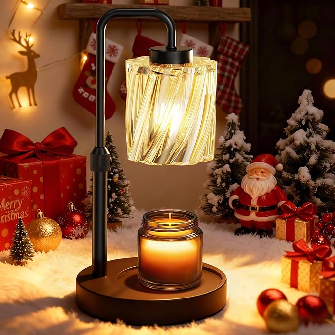 WarmEmbrace Candle Warmer Lamp with Adjustable Height& & Timer Dimmable Light, Gifts for Mom Women, House Warming Gifts New Home Bedroom Decor, Wax Melt Warmer for Jar Candles with 2 Bulbs/Black