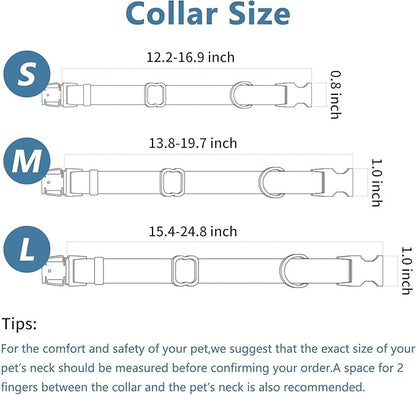 Dog Collar and Leash Set.Soft and Easy to Clean Vegan Leather with Rose Gold Metal Buckle for Small Medium Large Dogs (Light Purple, L(15.4”-24.8“)