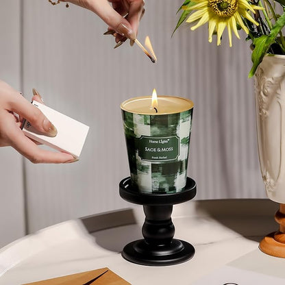 HomeLights Scented Candles for Women & Men, 6.7oz Candle Jars Aromatherapy Single Wick Candle, Ideal for Scandinavian Minimalist Design Home Decor and Gifts, Sage & Moss