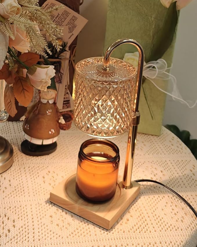 Candle Warmer Lamp with Timer Dimmer Adjustable Height, Candle Warmer with 2 Bulbs for Jar Candles, Home Decor, Birthday Gifts for Women