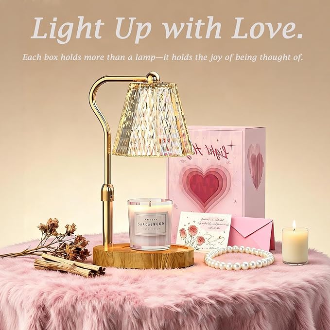 Candle Warmer Lamp with Timer Dimmable Gifts for Women, Adjustable Height Wax Warmer Lamp for Scented Candles, House Warming Gifts for New Home Modern Farmhouse Decor