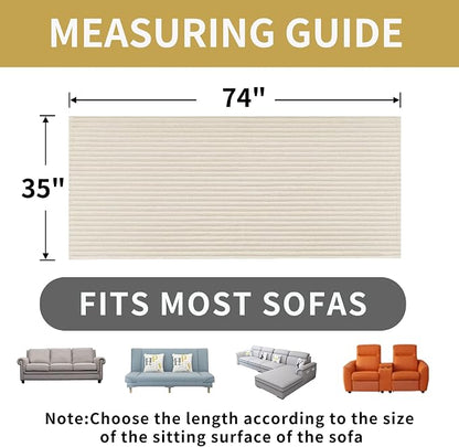 HAOMAIJIA Waterproof Couch Cover for Dogs Washable,Faux Fur Pet Couch Covers for Sofa,Soft Dog Bed Cover Non-Slip Couch Covers for 3 Cushion Couch Sofa Pet Friendly (Off White, 35" x 74")
