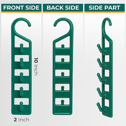 CraftyCrocodile Space Saving Hangers for Clothes - 10 in Pack, Heavy Duty Plastic, Multi Closet Space Savers for Shirts, Pants, Jeans, Sweaters - Hanger Organizer Space Saver
