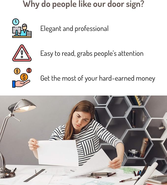 Working Sign for Door, 2 Pack (Printed on Both Sides), 9.3″x3.5″ PVC Plastic, Home Office Accessories, Do Not Disturb, Studying, Working from Home, Do Not Disturb Door Hanger Sign